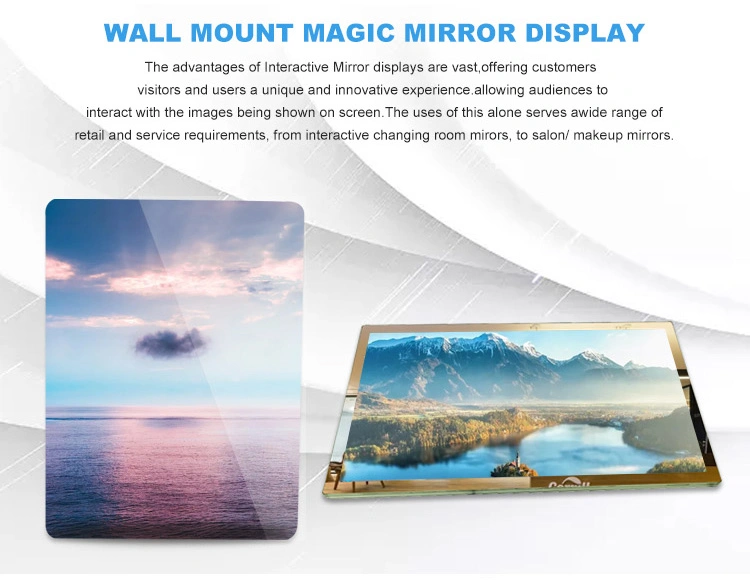 42-98 Inch Floor Stand Advertising Magic Mirror Video Player LCD Panel Screen Display Smart Magic Mirror