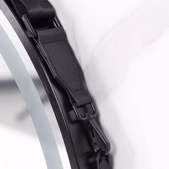 Ortonbath バニティミラー ブラックフレーム フロントライト ウォールマウント タッチスイッチ 明るさ調光 3色ライト 吊り下げベルト